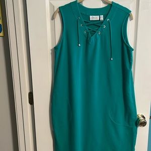 D & Co active dress with drawstring neck and pockets